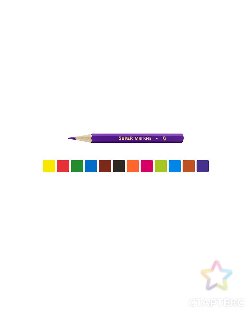 "ВКФ" "Super" SТCP-2012 Набор цветных карандашей, короткие "Фламинго" 16 х 12 цв. арт. ГММ-105713-1-ГММ056558038202 2