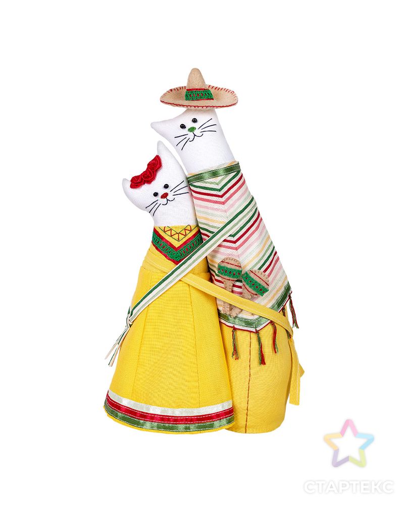 Наборы для изготовления игрушек "Miadolla" C-0228 Коты-обнимашки мексиканцы арт. ГММ-10679-1-ГММ0075109 2