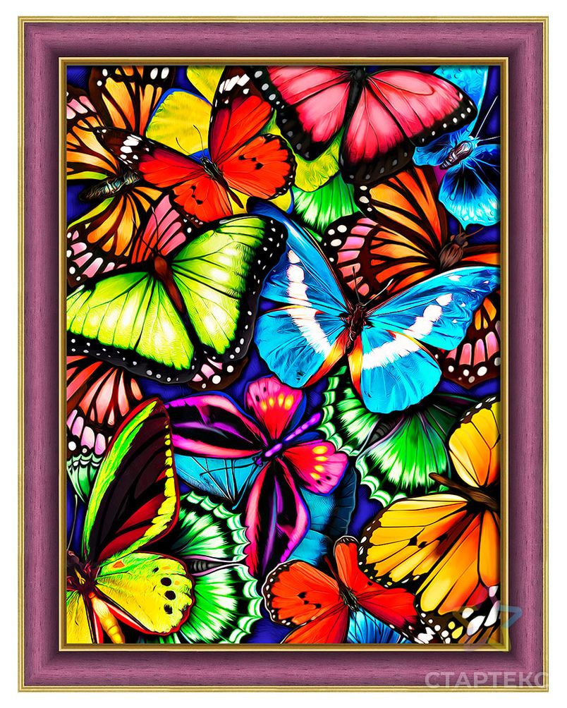 "Алмазная живопись" АЖ-1725 "Яркие бабочки" арт. ГММ-13226-1-ГММ0052255 2