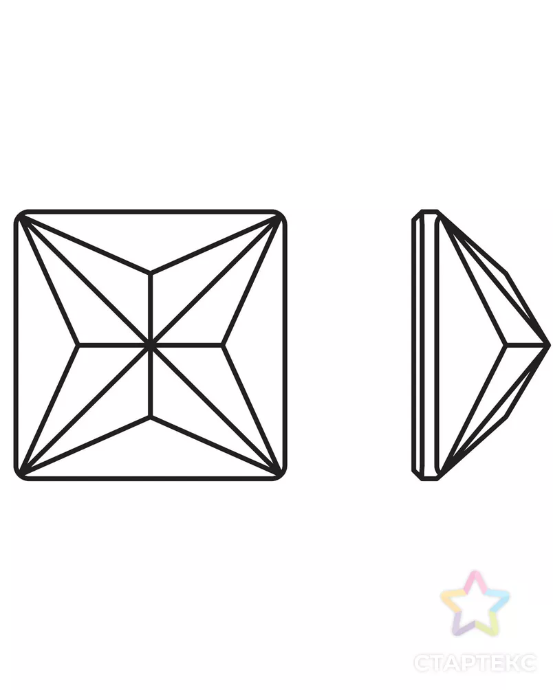 Страз клеевой PRECIOSA 438-23-220 Crystal р.0,5х0,5см 24 шт. арт. ГММ-101024-1-ГММ066448241854 - рис. 1