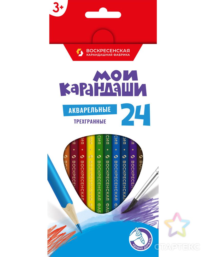 "ВКФ" "Мои карандаши" MP-WCP-1024 Набор акварельных трехгранных карандашей 4 х 24 цв. арт. ГММ-105729-1-ГММ068900451624 2