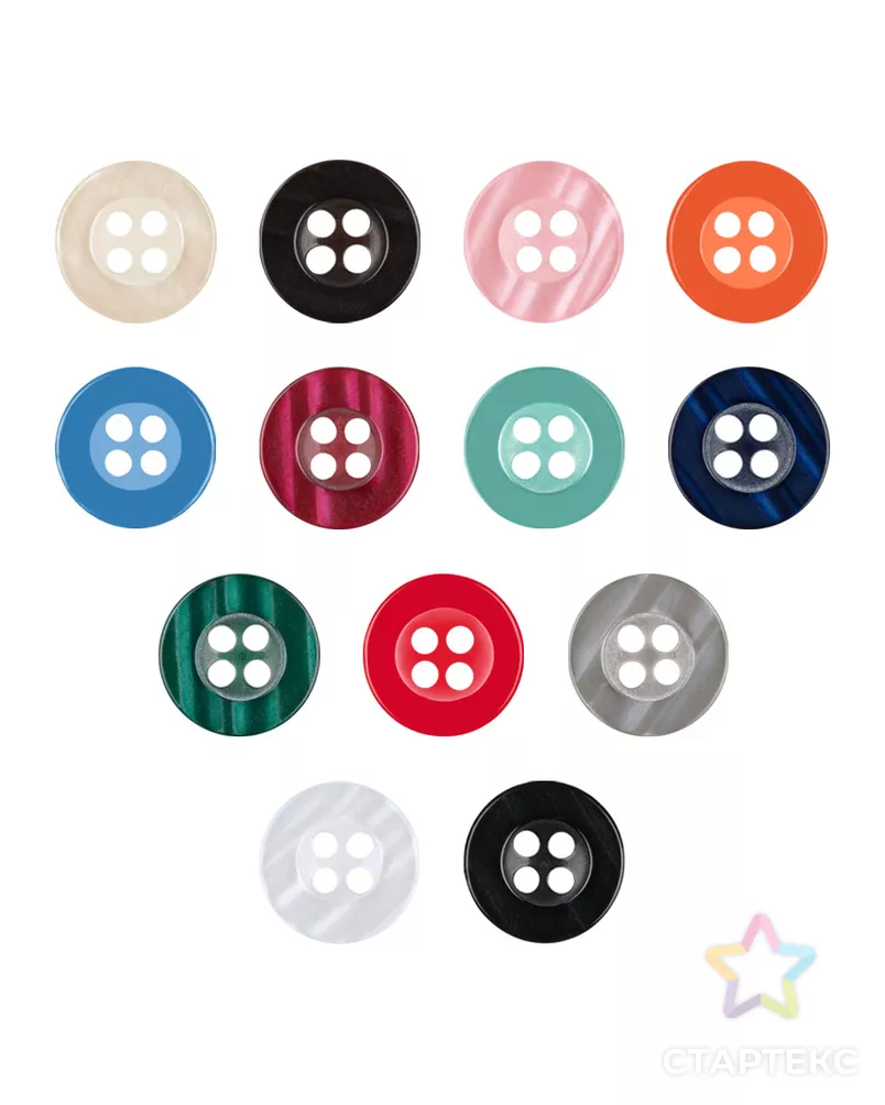 Пуговица рубашечная/блузочная "BLITZ" DRN 0059 18 " ( 11 мм) 36 шт арт. ГММ-99271-4-ГММ069313081274 - рис. 2