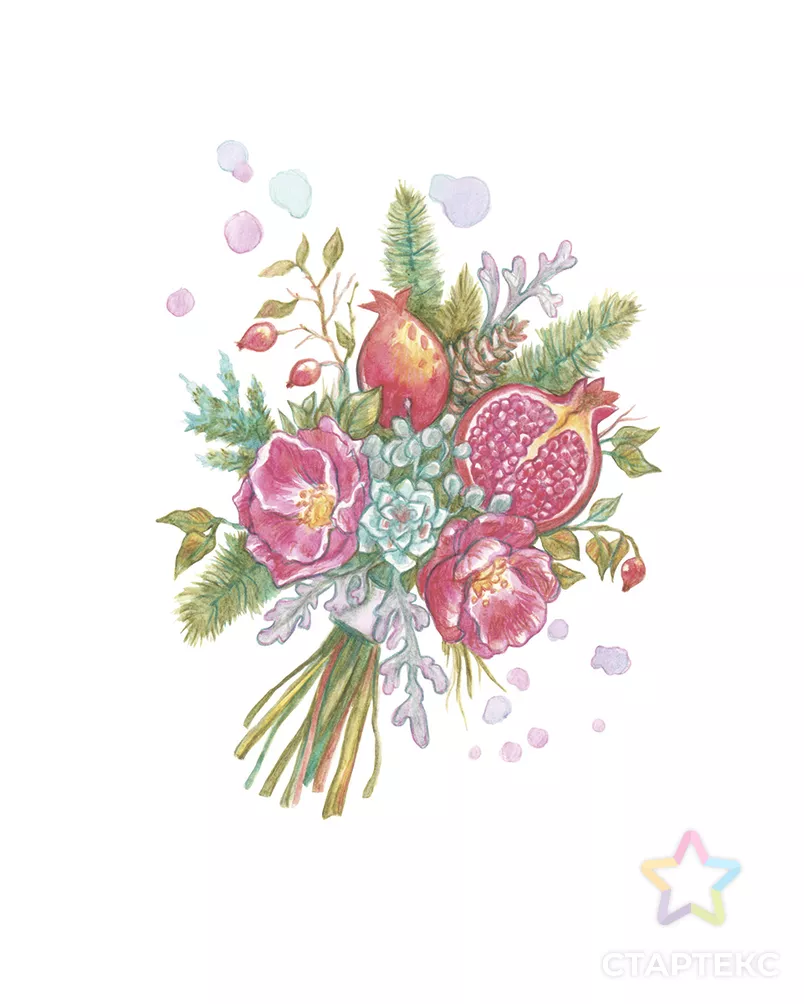 "ФРЕЯ" RPSA-0008 "Дивный букет" Скетч для раскраш. акварельными карандашами 29.7 х 21 см 1 л. арт. ГММ-105013-1-ГММ071559499624 - рис. 2