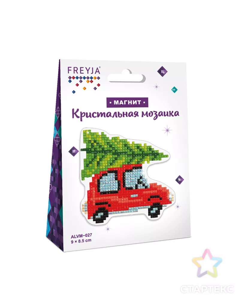 Кристальная мозаика (алмазная вышивка) "ФРЕЯ" ALVM-027 магнит "Везу елочку" арт. ГММ-105110-1-ГММ072018228764 - рис. 1
