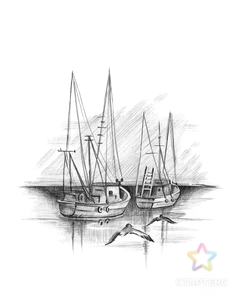 "ФРЕЯ" RPSB-0052 "Морской залив" Скетч для раскраш. чернографитными карандашами 29.5 х 20.5 см 1 л. арт. ГММ-106700-1-ГММ077103470814 - рис. 2