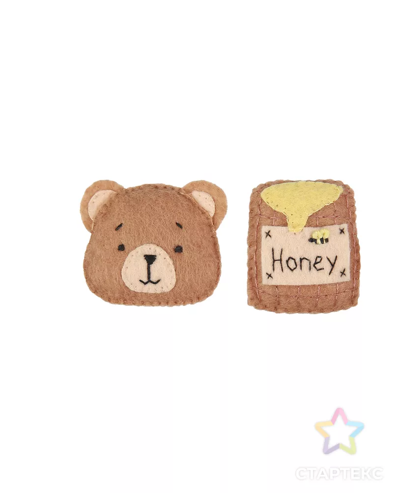 Набор для изготовления игрушки "Miadolla" TF-0369 Броши «Мишка и мед» арт. ГММ-106159-1-ГММ078363027824 - рис. 1