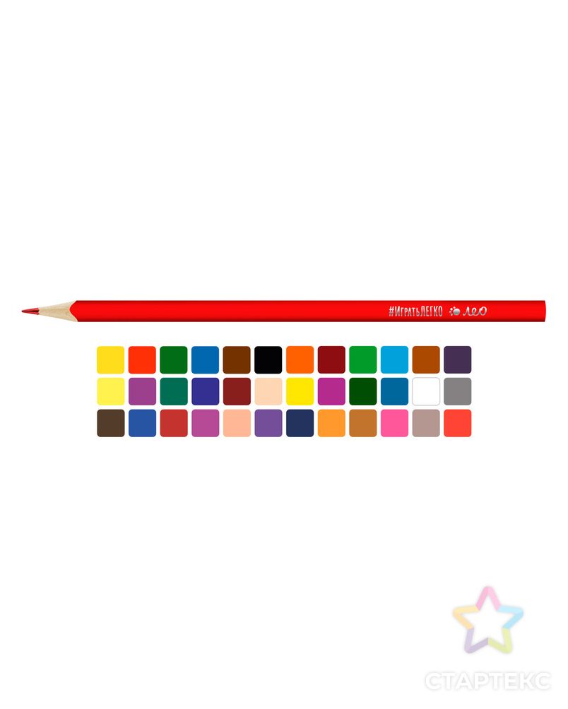 "Лео" LGCP-36 "Играй" Набор цветных трехгранных карандашей 4 х 36 цв. арт. ГММ-106982-1-ГММ078854717284 1