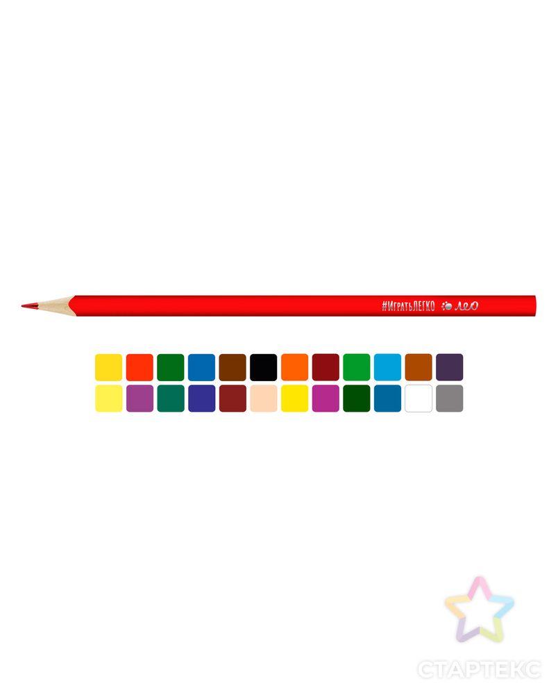 "Лео" LGCP-24 "Играй" Набор цветных трехгранных карандашей 4 х 24 цв. арт. ГММ-106944-1-ГММ078855332074 1