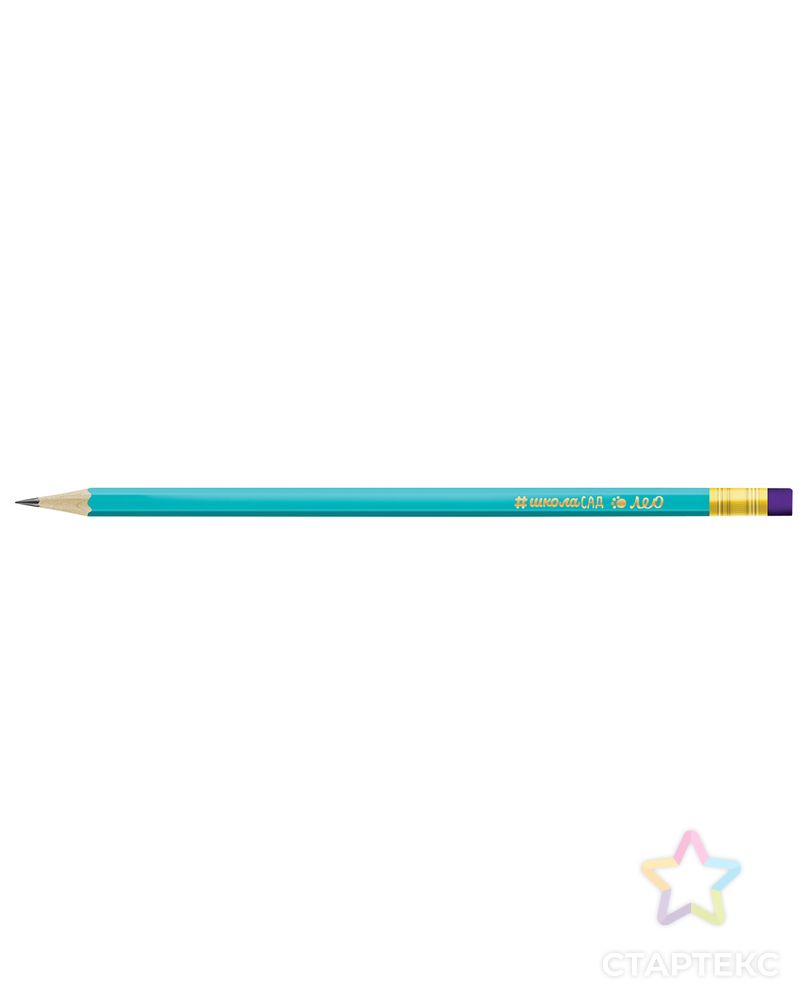 "Лео" "Учись" Чернографитный карандаш с ластиком, заточенный LNBP ТМ (HB) 12 шт. арт. ГММ-106830-1-ГММ080327015374 1