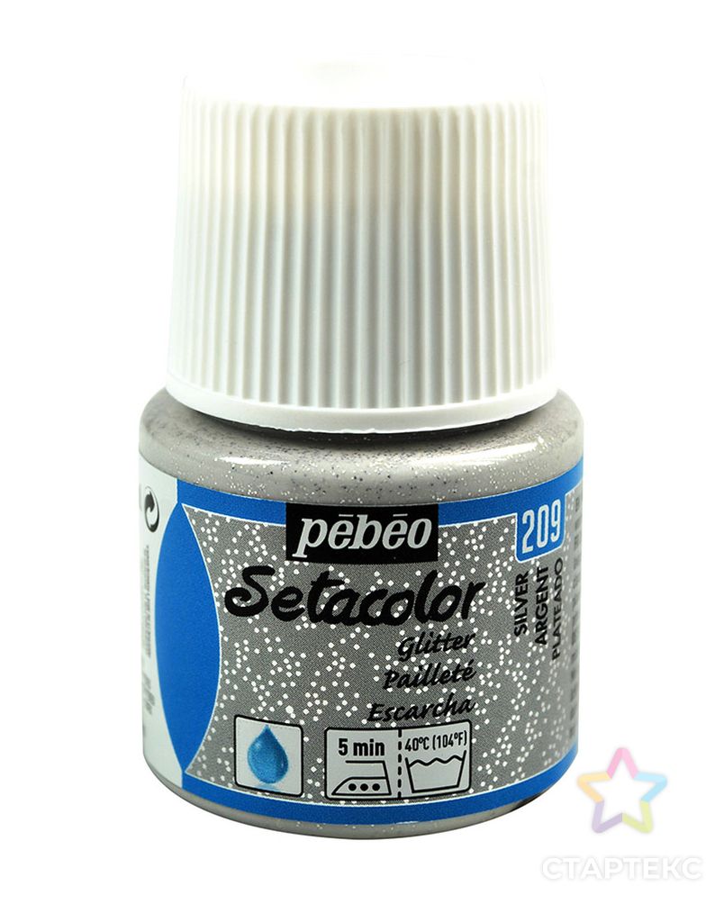 Краска для светлых тканей с микро-глиттером "PEBEO" Setacolor 45мл арт. ГММ-10658-4-ГММ0036093 1