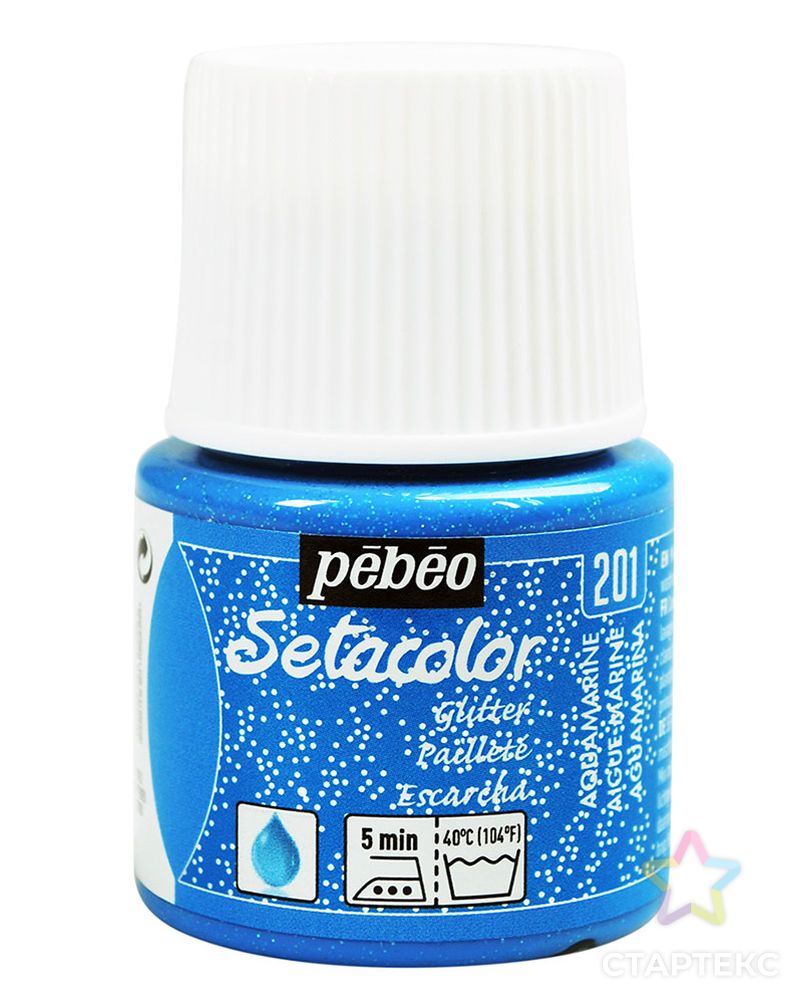Краска для светлых тканей с микро-глиттером "PEBEO" Setacolor 45мл арт. ГММ-10658-8-ГММ0063777 1