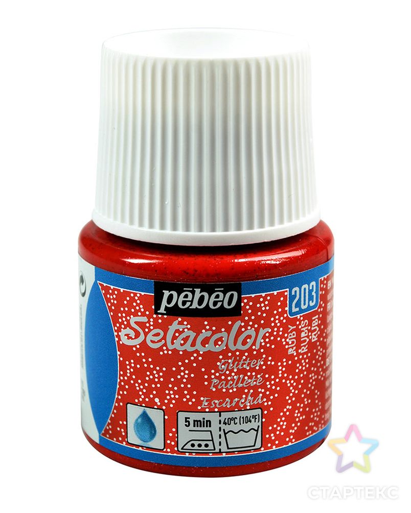 Краска для светлых тканей с микро-глиттером "PEBEO" Setacolor 45мл арт. ГММ-10658-9-ГММ0030407 1