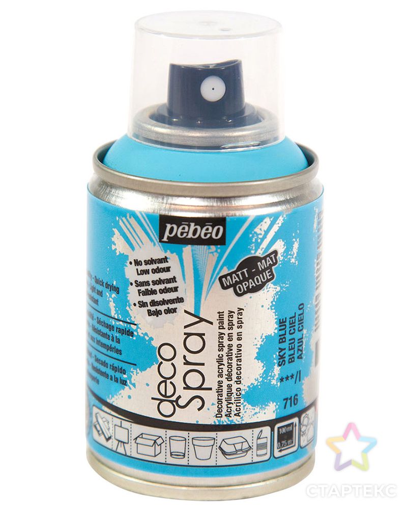 "PEBEO" Краска на водной основе decoSpray (аэрозоль) 100 мл арт. ГММ-10682-23-ГММ0036434 1