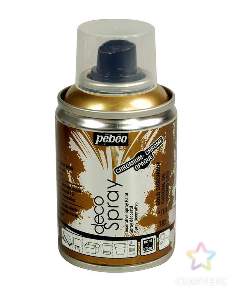 "PEBEO" Краска "хром" decoSpray (аэрозоль) 100 мл арт. ГММ-10690-1-ГММ0075177 1