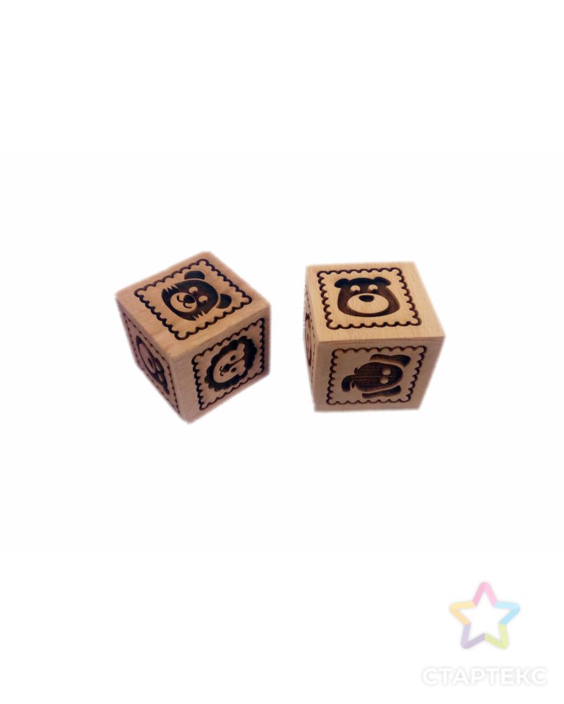 Деревянный кубик с узором "S-CHIEF" SHF-0200 арт. ГММ-12734-1-ГММ0044902 1