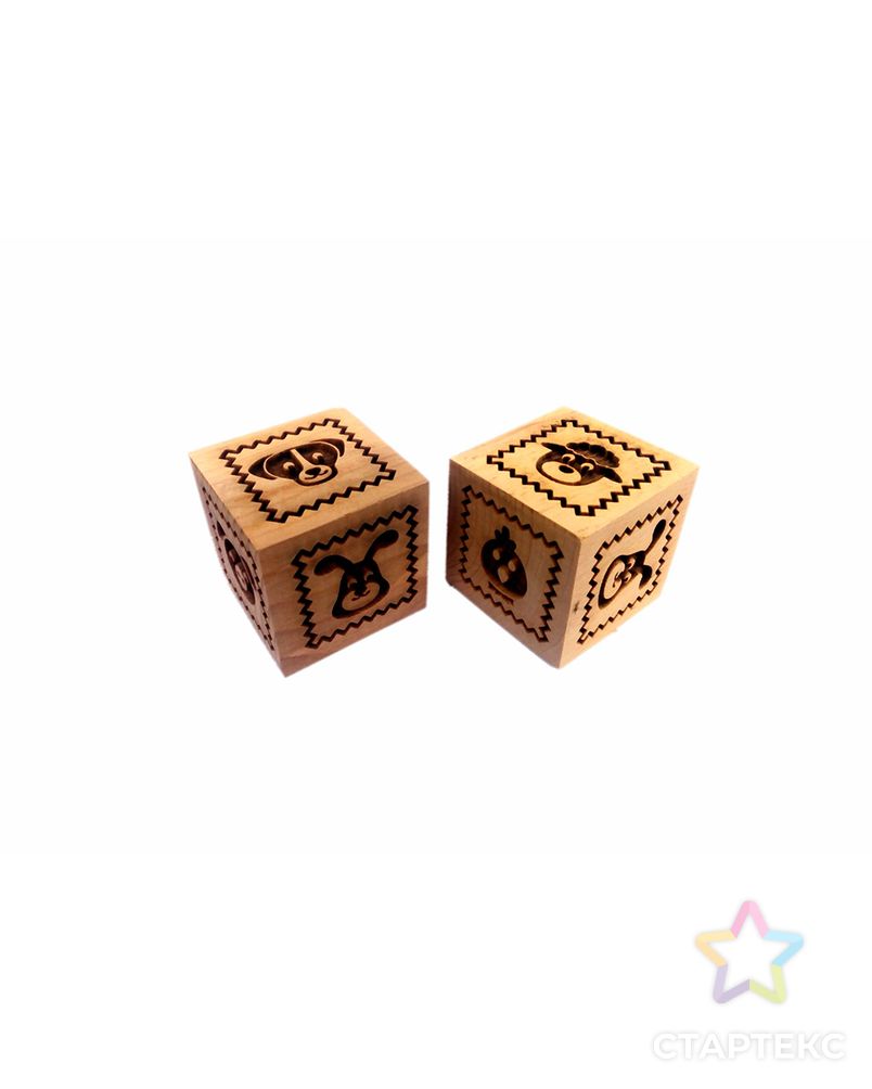 Деревянный кубик с узором "S-CHIEF" SHF-0200 арт. ГММ-12734-3-ГММ0025959