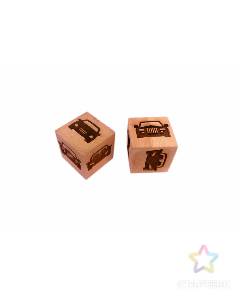 Деревянный кубик с узором "S-CHIEF" SHF-0200 арт. ГММ-12734-5-ГММ0080323