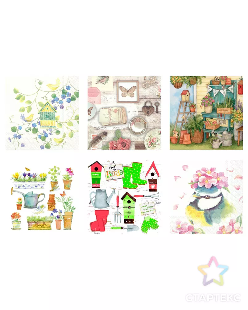 Декупаж "Love2art" Салфетки бумажные ассорти SDS №32 6 шт. арт. ГММ-13441-1-ГММ0079299 - рис. 1