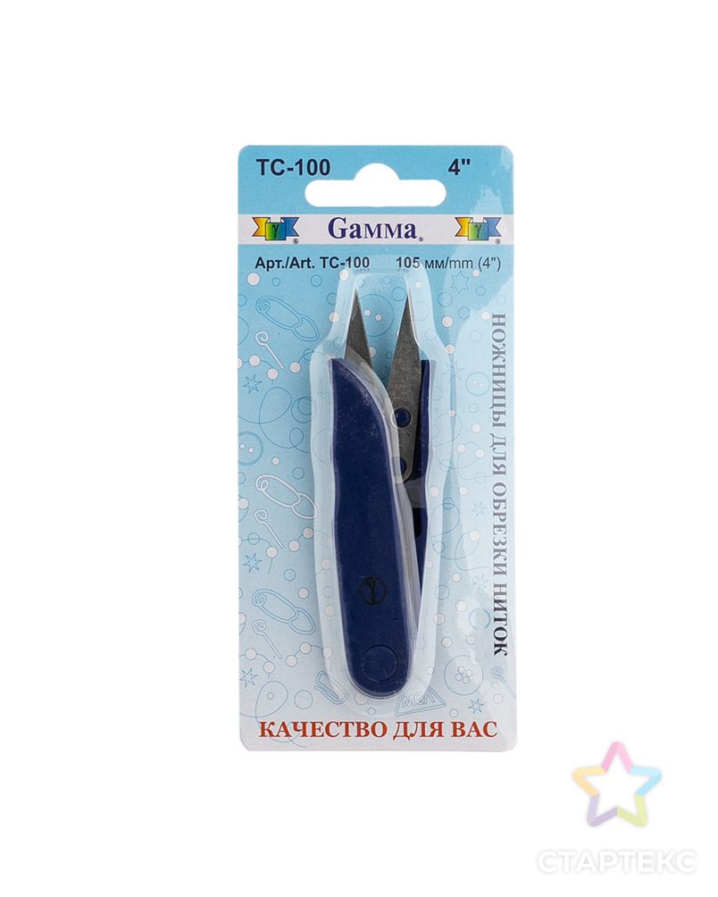 Ножницы TC-100 для обрезки ниток кусачки в блистере 105 мм арт. ГММ-15821-1-ГММ003964792962 2