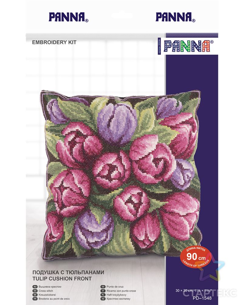 Набор для вышивания "PANNA" PD-1548 ( ПД-1548 ) "Подушка с тюльпанами" арт. ГММ-101959-1-ГММ019633985472 1