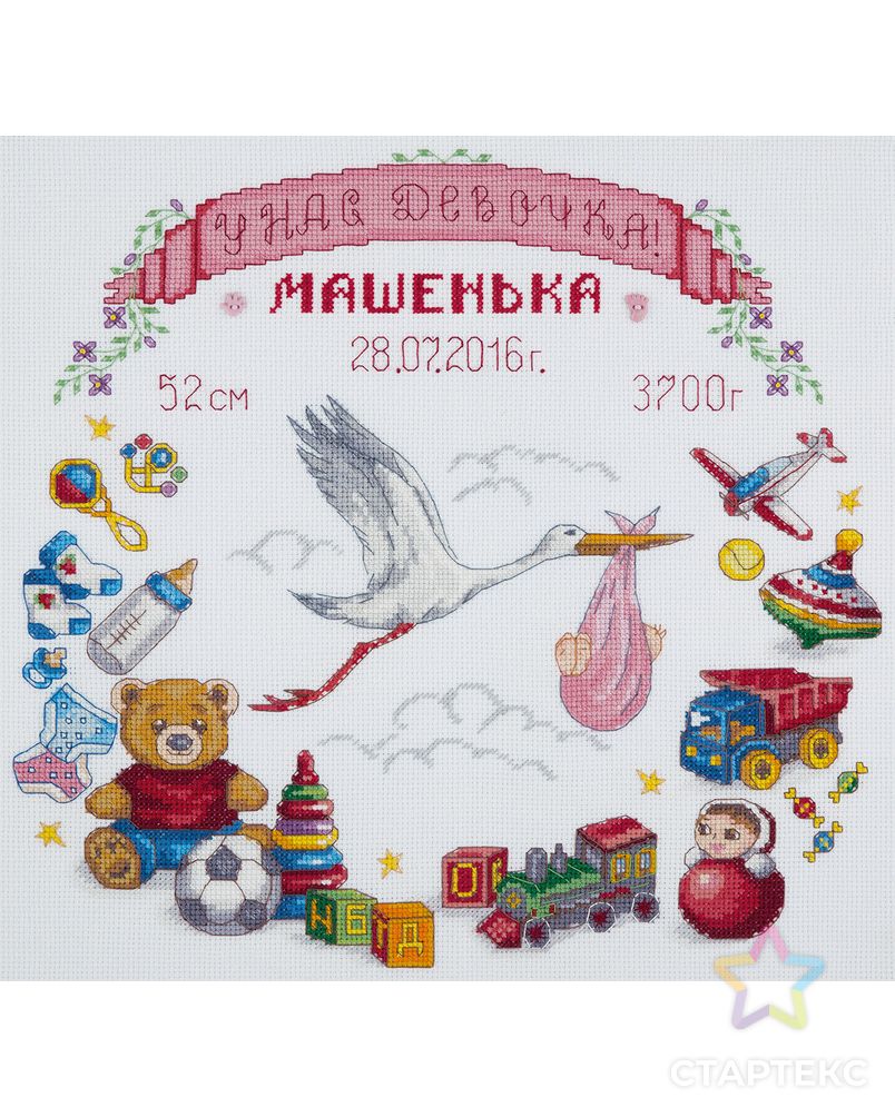 Набор для вышивания "PANNA" D-1891 ( Д-1891 ) "Метрика для малыша" арт. ГММ-102839-1-ГММ032937537912 2