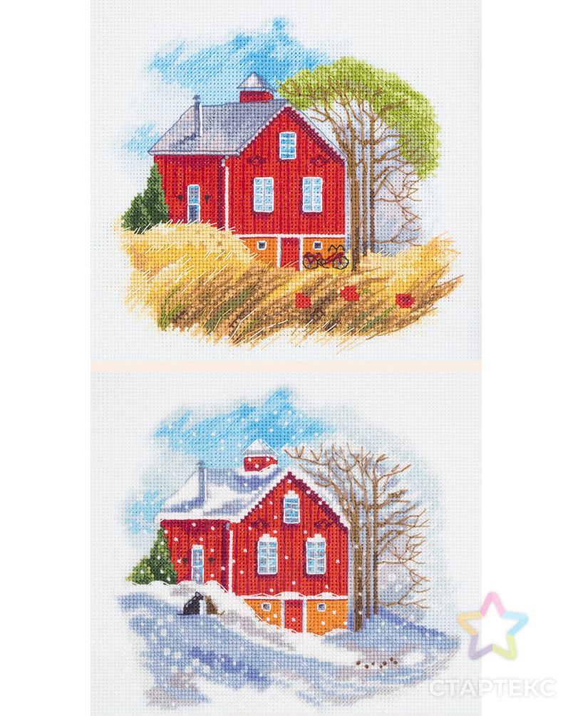 Набор для вышивания "PANNA" DE-7002 ( ДЕ-7002 ) "Времена года: Осень, Зима" арт. ГММ-103378-1-ГММ050838673202 4