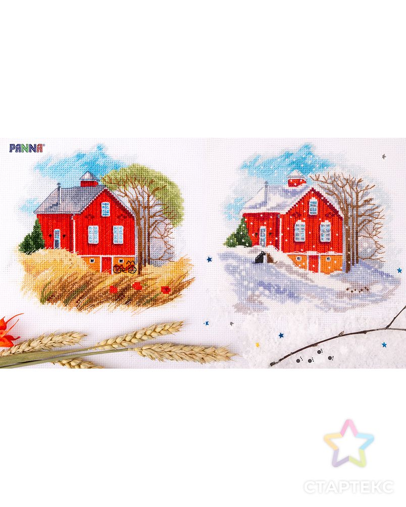 Набор для вышивания "PANNA" DE-7002 ( ДЕ-7002 ) "Времена года: Осень, Зима" арт. ГММ-103378-1-ГММ050838673202 5