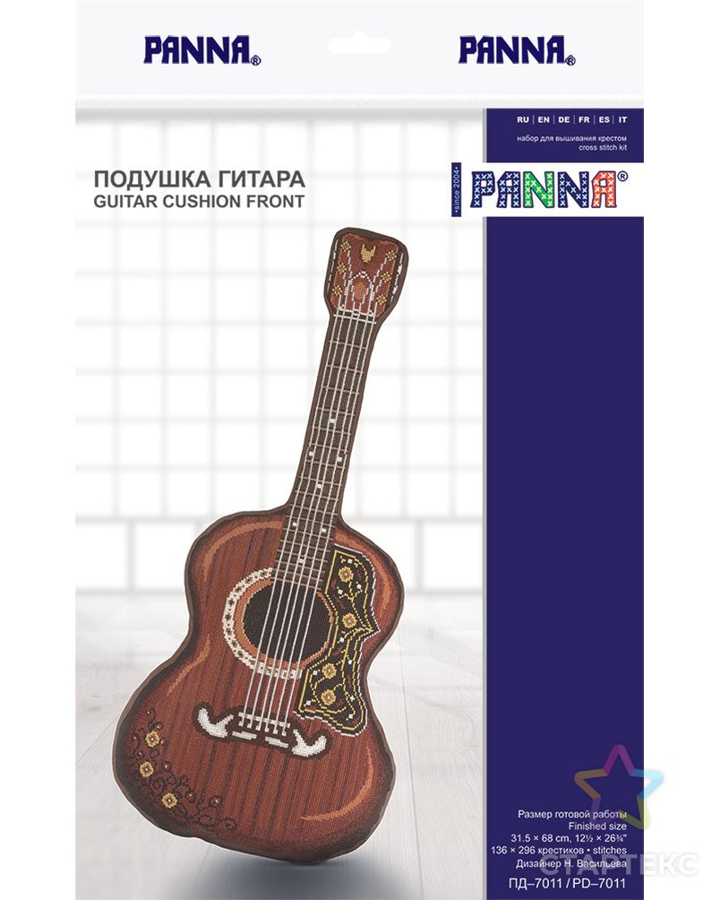 Набор для вышивания "PANNA" PD-7011 ( ПД-7011 ) "Подушка Гитара" арт. ГММ-103486-1-ГММ053315304042 2