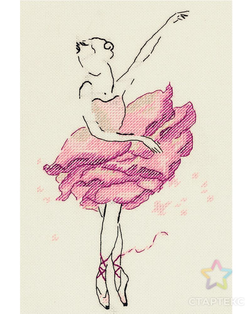 Набор для вышивания "PANNA" C-7072 "Балерина. Роза" арт. ГММ-103716-1-ГММ056426001332 1