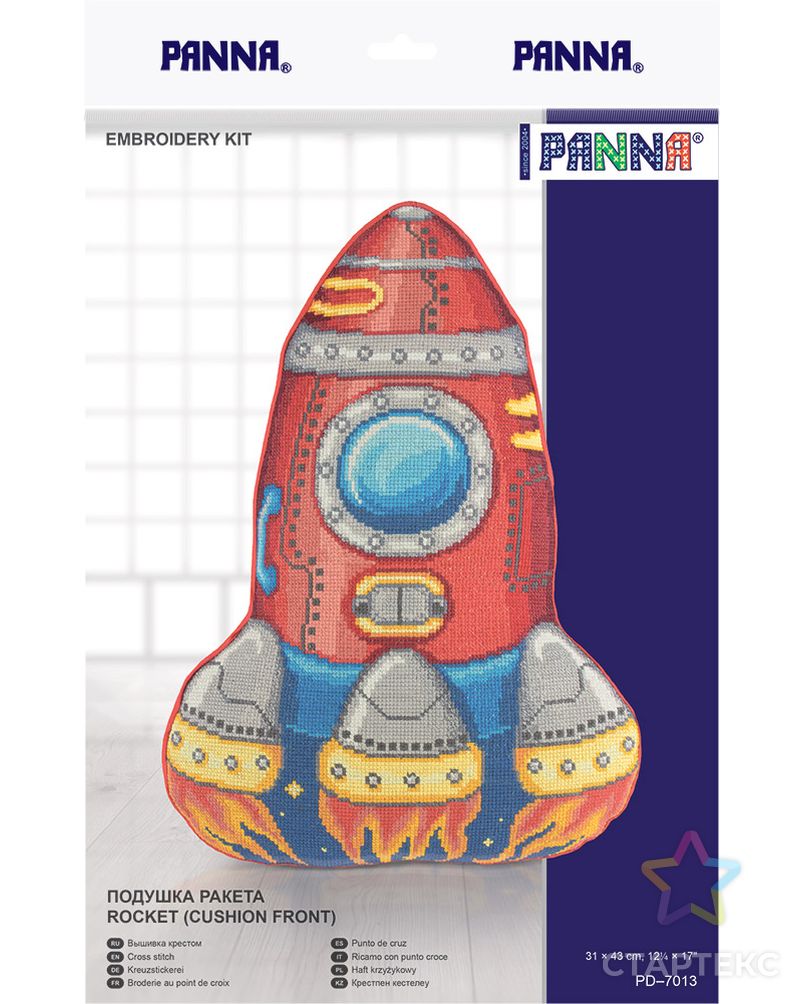 Набор для вышивания "PANNA" PD-7013 "Подушка Ракета" арт. ГММ-103893-1-ГММ058467336412 2