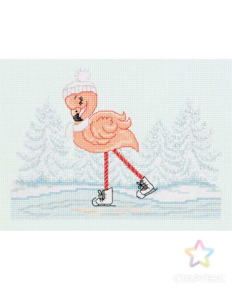 "Klart" набор для вышивания 8-417 "Фламинго на коньках" арт. ГММ-104644-1-ГММ068264344564 3