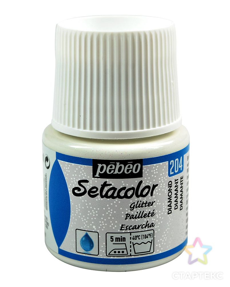 Краска для светлых тканей с микро-глиттером "PEBEO" Setacolor 45мл арт. ГММ-10658-10-ГММ058568159902