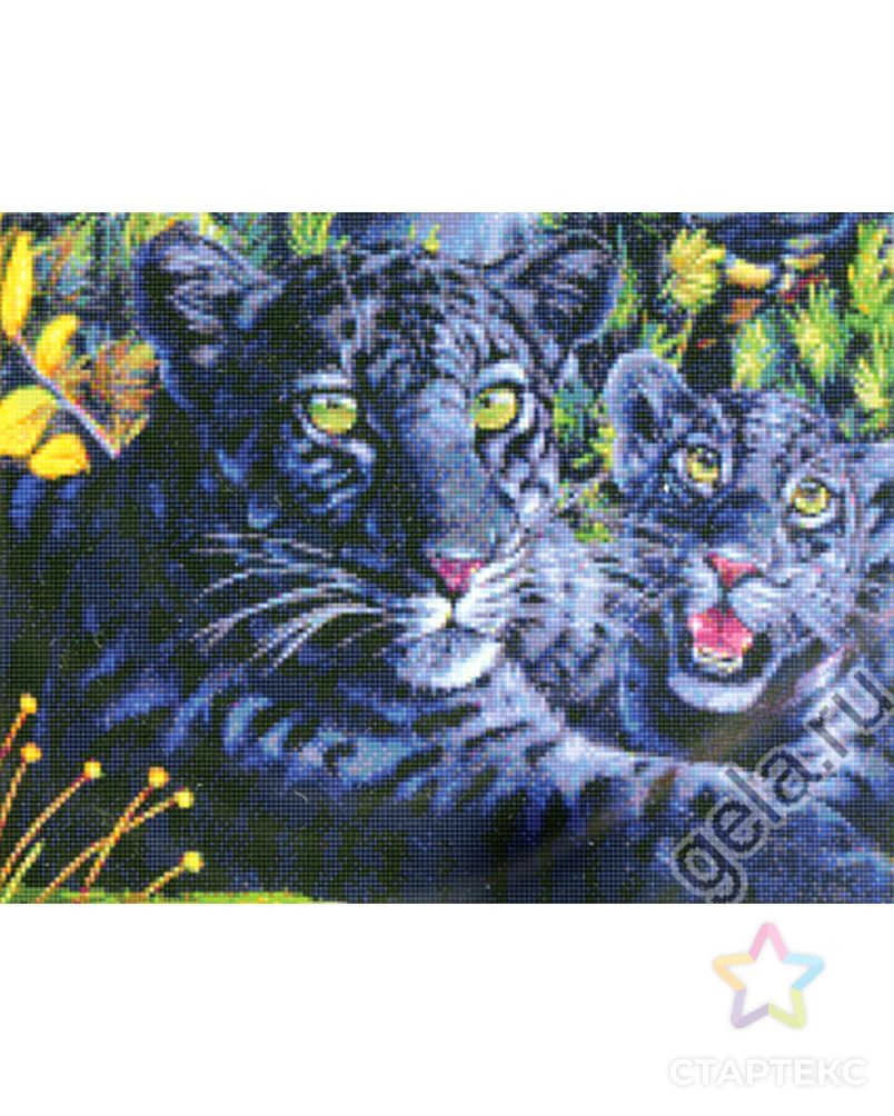 Набор для вышивания "Черная пантера с детенышами" арт. ГЕЛ-18753-1-ГЕЛ0010451 1
