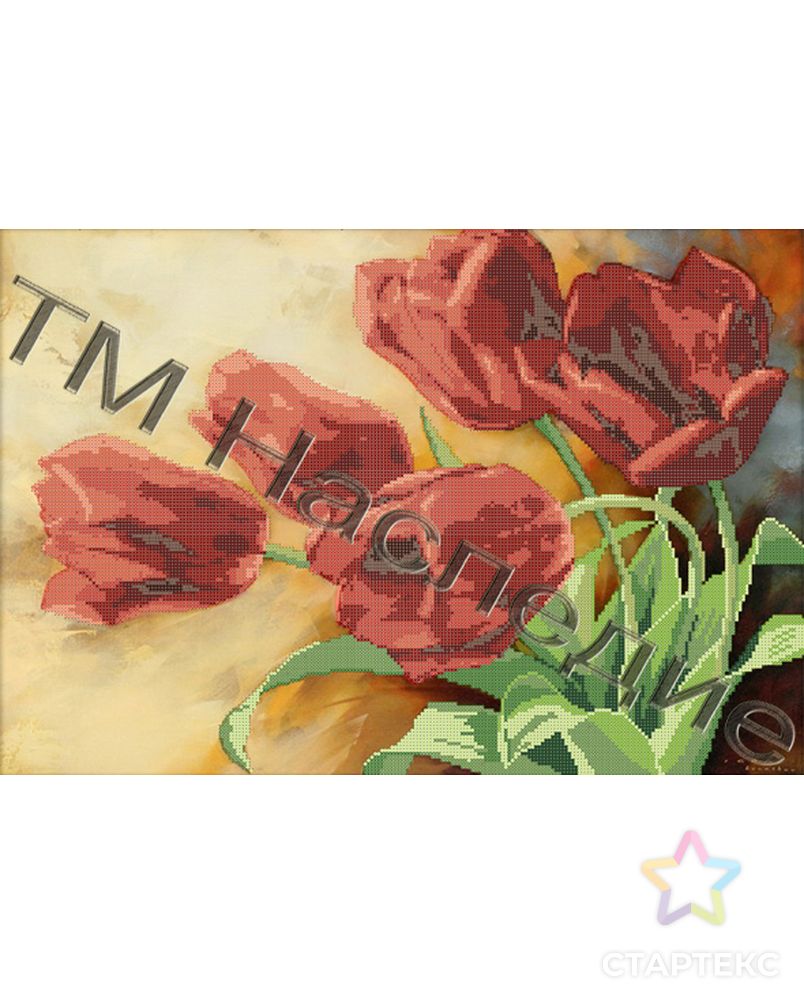 Схема для вышивания бисером "Красные тюльпаны" арт. ГЕЛ-3672-1-ГЕЛ0105406 1