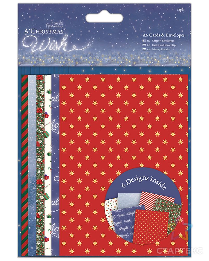 Набор заготовок для открыток с конвертами A Christmas Wish, A6 арт. ГЕЛ-11920-1-ГЕЛ0107045