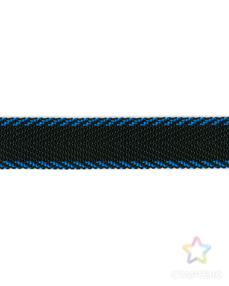 Тесьма ременная (стропа) PEGA ш.2см (черный с синими краями) арт. ГЕЛ-17144-1-ГЕЛ0111712