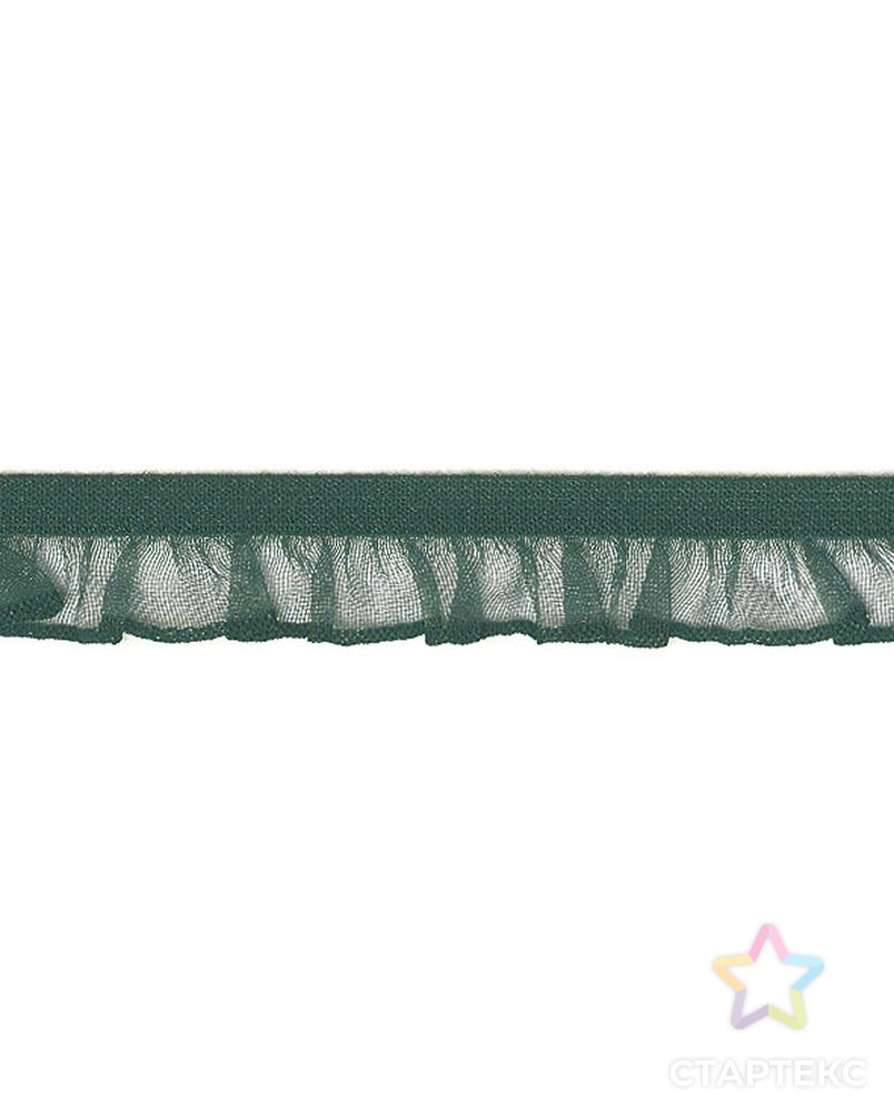 Рюш эластичный PEGA, цвет темно-зеленый с люрексом, 14 мм арт. ГЕЛ-10984-1-ГЕЛ0113056