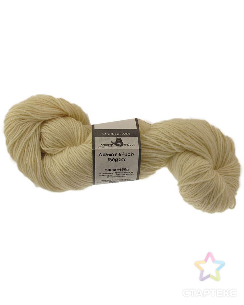 Пряжа Admiral 6-Fach 150g Straenge, 75% шерсть, 25% полиамид, 150 г, 390 м арт. ГЕЛ-22938-1-ГЕЛ0117004