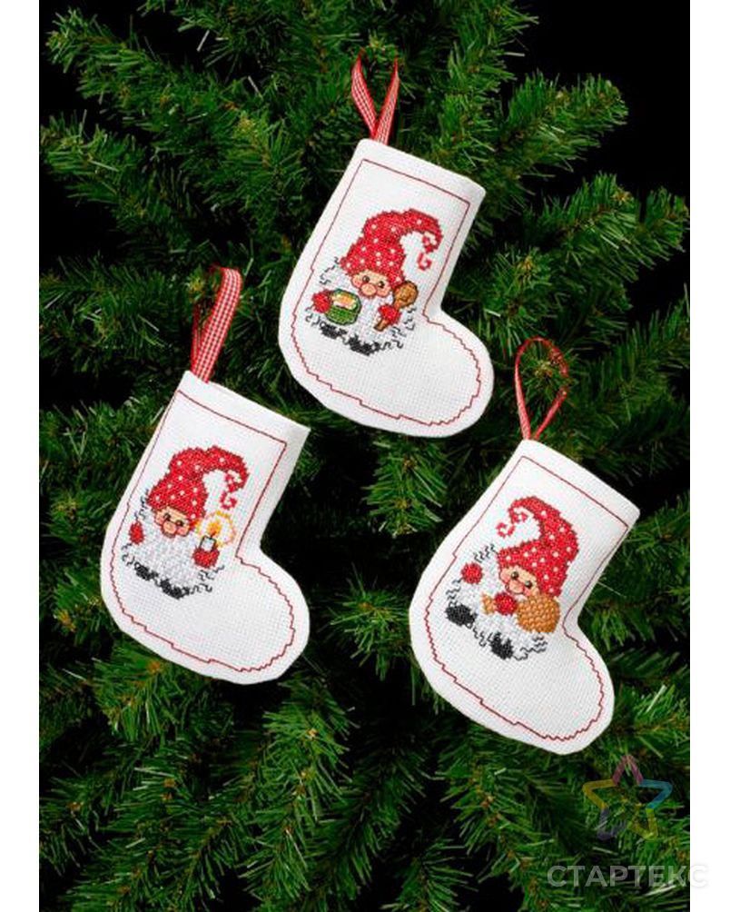 Набор для вышивания сапожка для подарков "Рождественские носки" арт. ГЕЛ-12601-1-ГЕЛ0118327