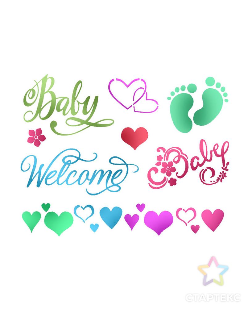 Трафарет "Baby Welcome" арт. ГЕЛ-15433-1-ГЕЛ0120812