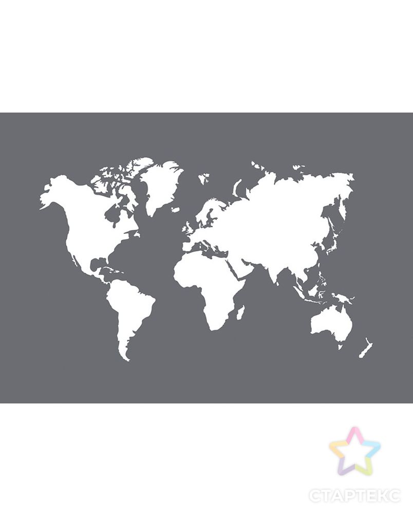 Трафарет "World Map" в наборе со шпателем-скребком арт. ГЕЛ-3899-1-ГЕЛ0136510