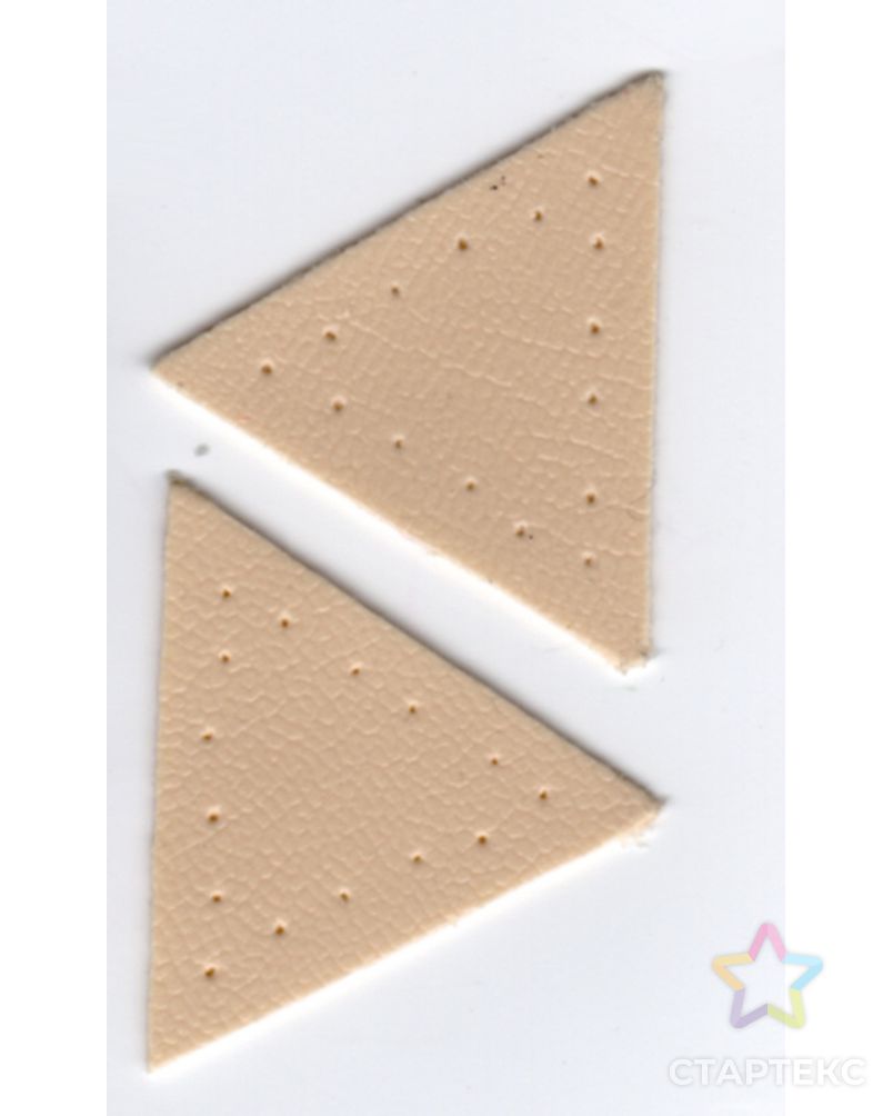 Заплатка "Треугольник" искусственная кожа с перфорацией, цвет бежевый арт. ГЕЛ-13363-1-ГЕЛ0147093
