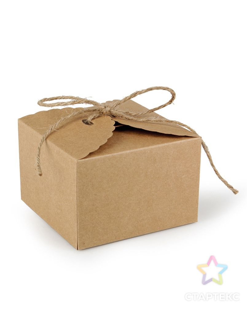 Коробка картонная с джутовым бантом арт. ГЕЛ-1498-1-ГЕЛ0148626 1