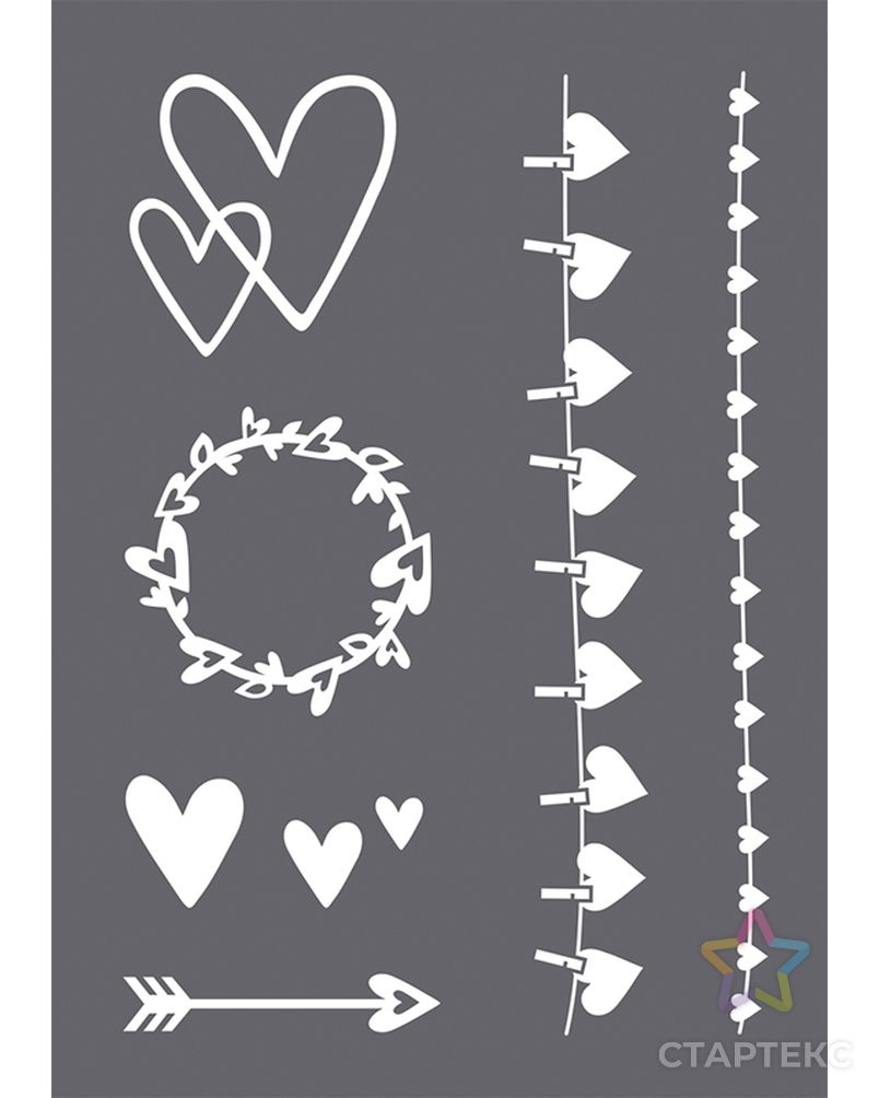 Трафарет "Сердце" в наборе со шпателем-скребком арт. ГЕЛ-10030-1-ГЕЛ0152969
