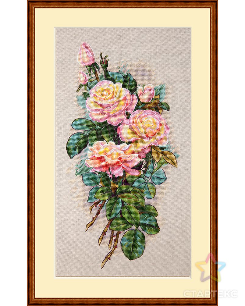 Набор для вышивания "Винтажные розы" Лен арт. ГЕЛ-8036-1-ГЕЛ0165576 1