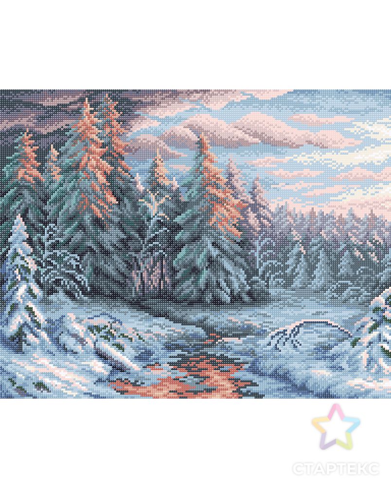 Картина стразами "Зимний закат" арт. ГЕЛ-11758-1-ГЕЛ0169300 1