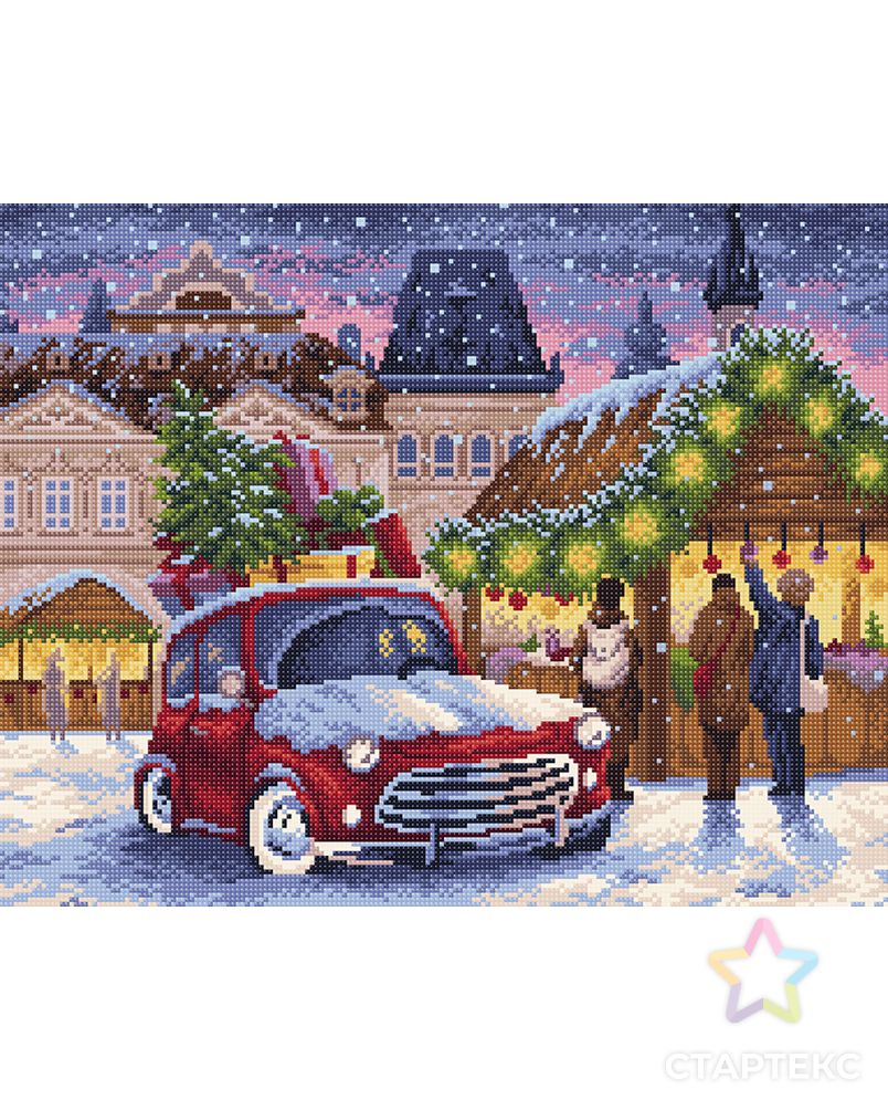 Картина стразами "Рождественская ярмарка" арт. ГЕЛ-2361-1-ГЕЛ0169303 1