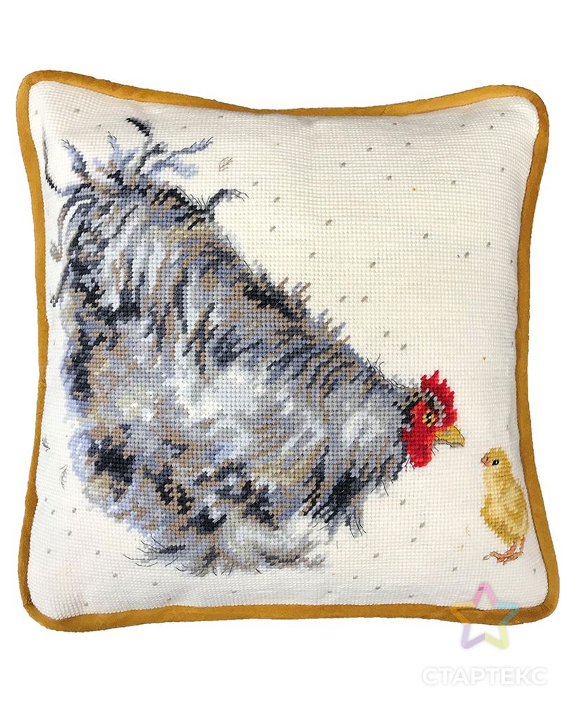 Набор для вышивания подушки "Mother Hen" (Мама курочка) арт. ГЕЛ-26248-1-ГЕЛ0171357 1