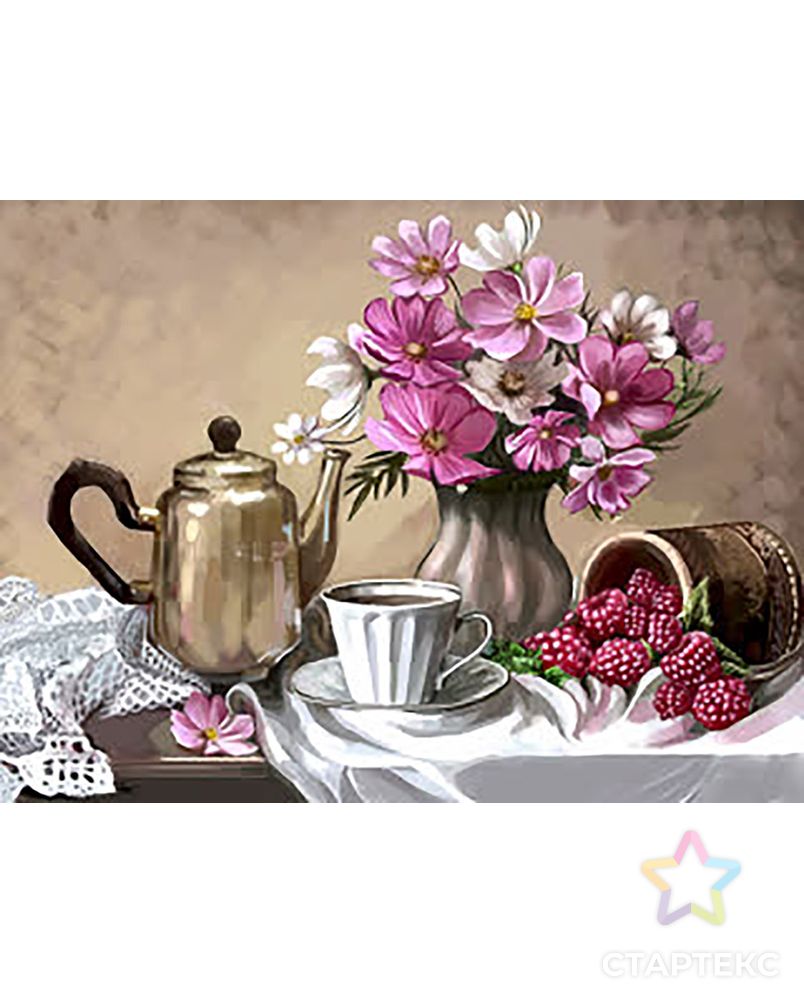 Картина стразами "Чай с малиной" арт. ГЕЛ-25504-1-ГЕЛ0171954 1