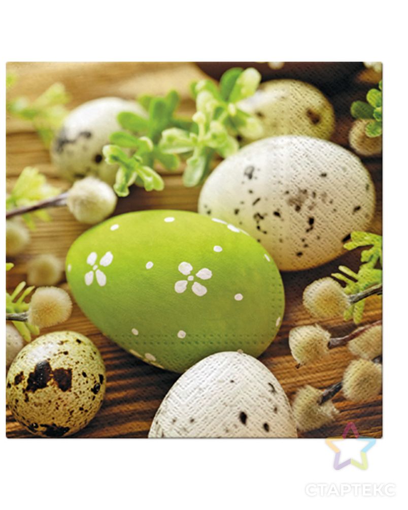 Салфетки трехслойные для декупажа, коллекция "Lunch" PAW Decor Collection "Яйца среди сережек" арт. ГЕЛ-26076-1-ГЕЛ0172110 1